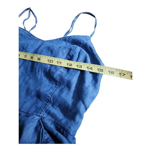 LC Lauren Conrad Chambray Denim Sundress Sz Small Spaghetti Strap Open Back Fit - Picture 3 of 8